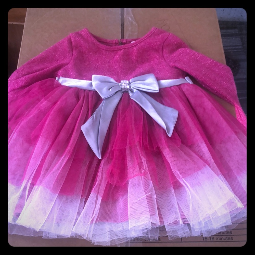 2T pink princess long sleeved dress